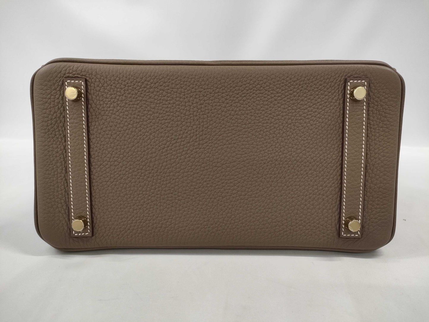 HERMES Birkin 30 Etoupe Handbag with Gold Hardware, Togo Double Stamp, Complete