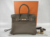 HERMES Birkin 30 Etoupe Handbag with Gold Hardware, Togo Double Stamp, Complete