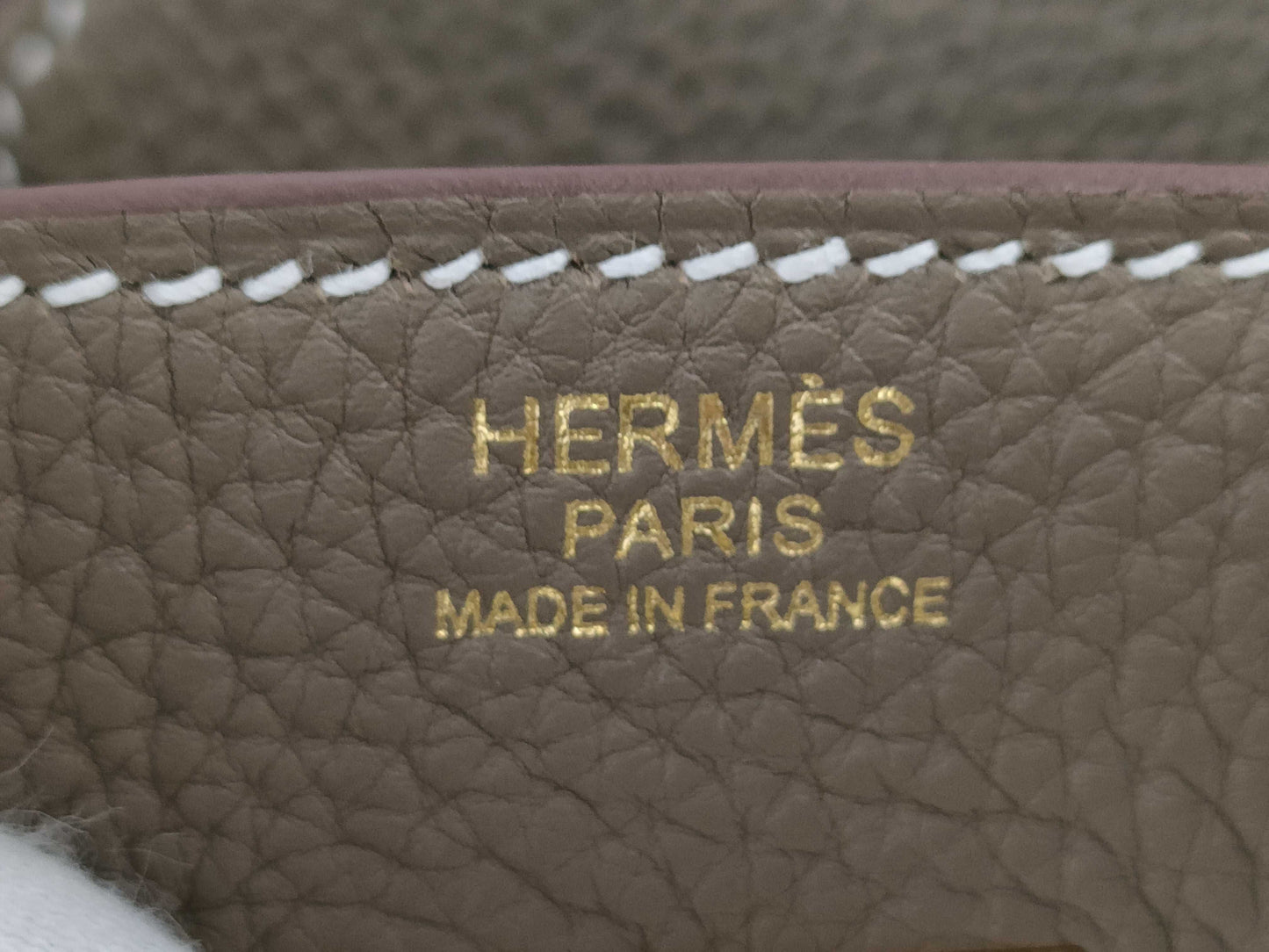 HERMES Birkin 30 Etoupe Handbag with Gold Hardware, Togo Double Stamp, Complete