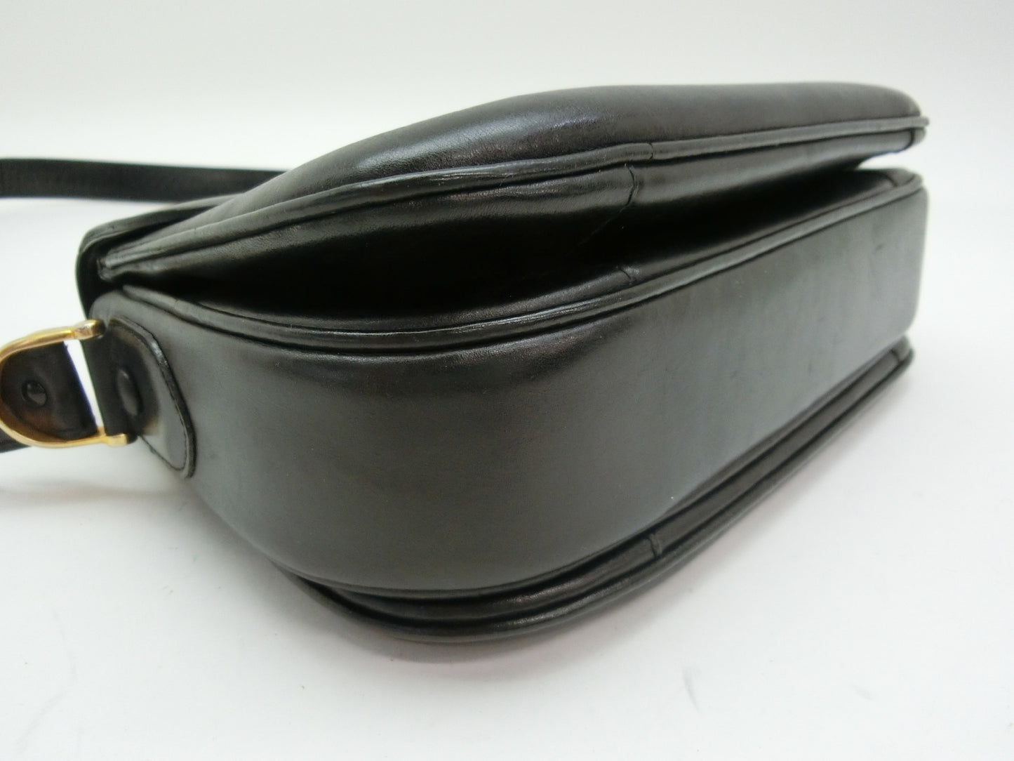 CELINE Leather Shoulder Bag with Carriage Hardware
