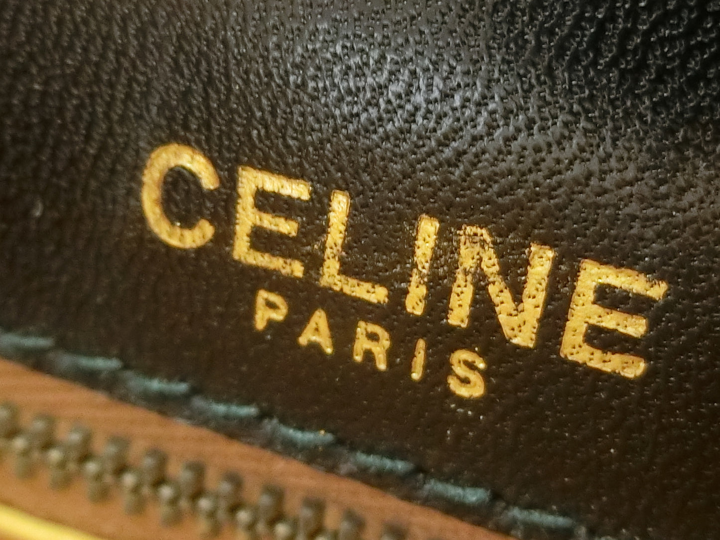 CELINE Leather Shoulder Bag with Carriage Hardware