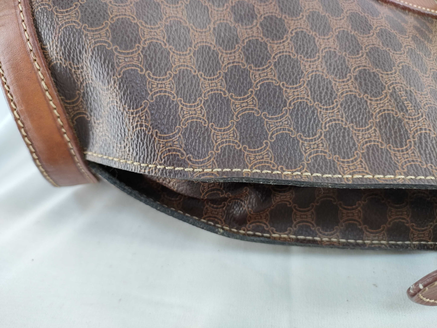 CELINE Macadam Brown Shoulder Bag