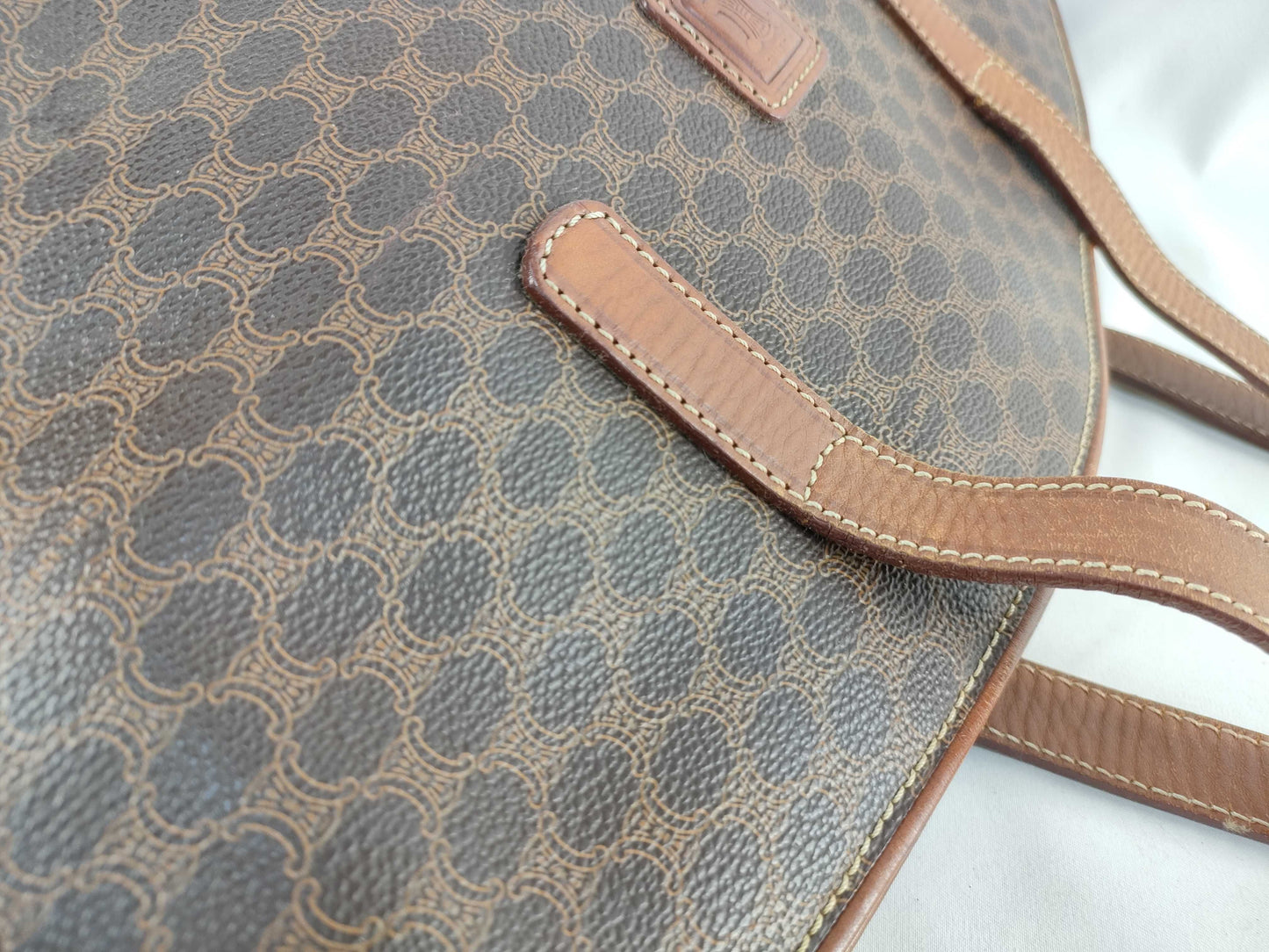 CELINE Macadam Brown Shoulder Bag