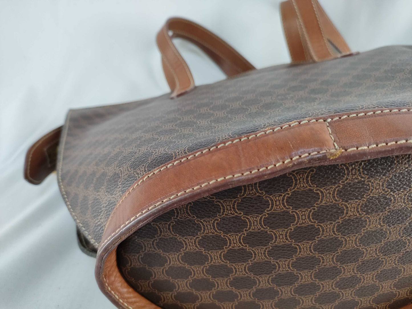 CELINE Macadam Brown Shoulder Bag