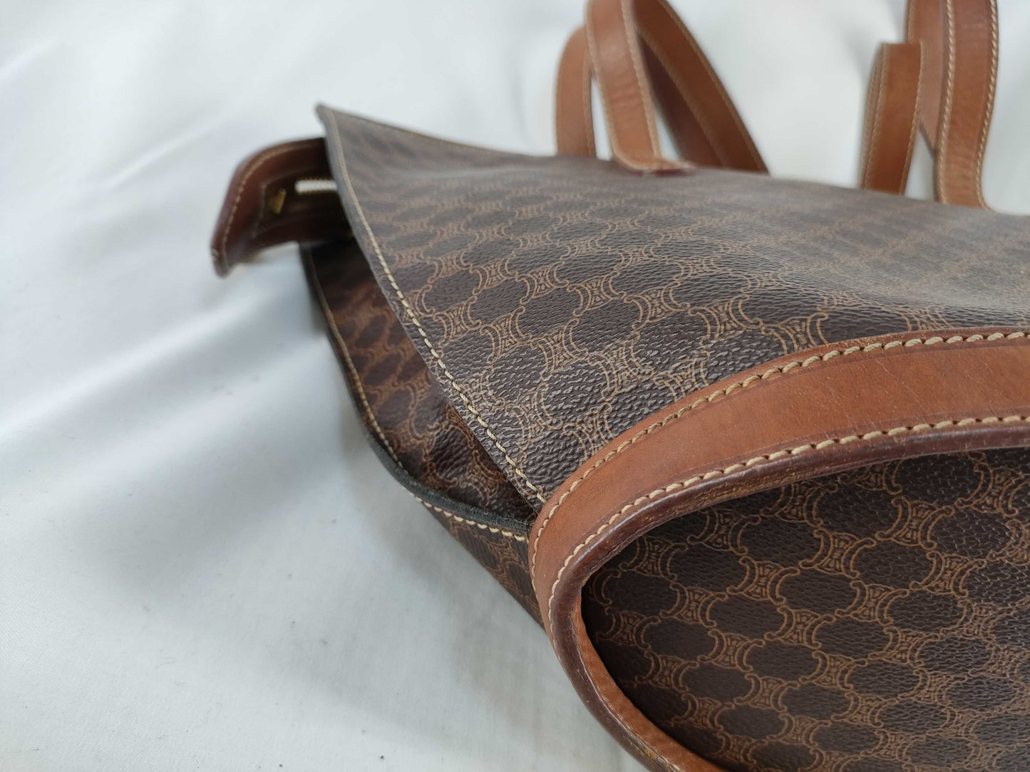 CELINE Macadam Brown Shoulder Bag