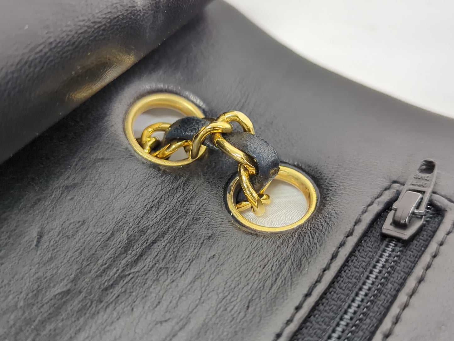 CHANEL Lambskin Double Flap 25 Black Shoulder Bag #1