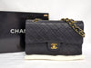 CHANEL Lambskin Double Flap 25 Black Shoulder Bag #1