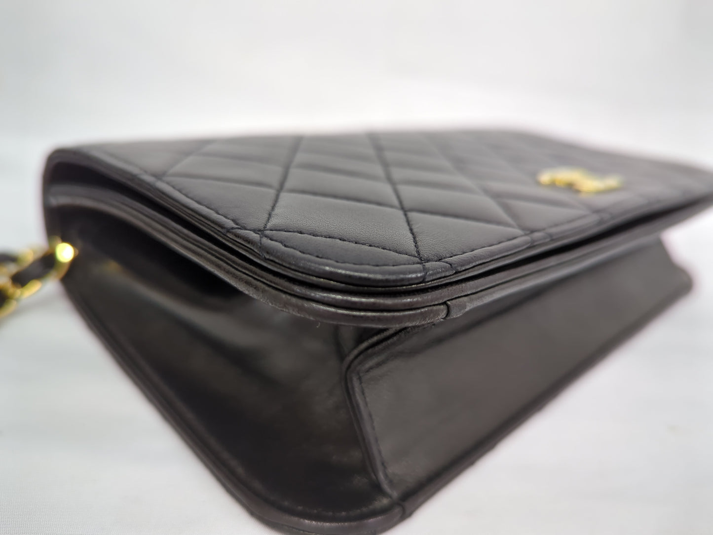 CHANEL Lambskin Push Lock Chain Shoulder Bag, No. 2
