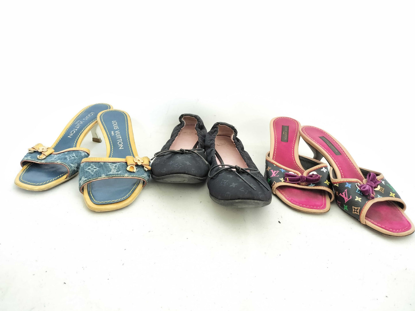 LOUIS VUITTON Monogram Denim LV Sandals A 3-Piece Mules