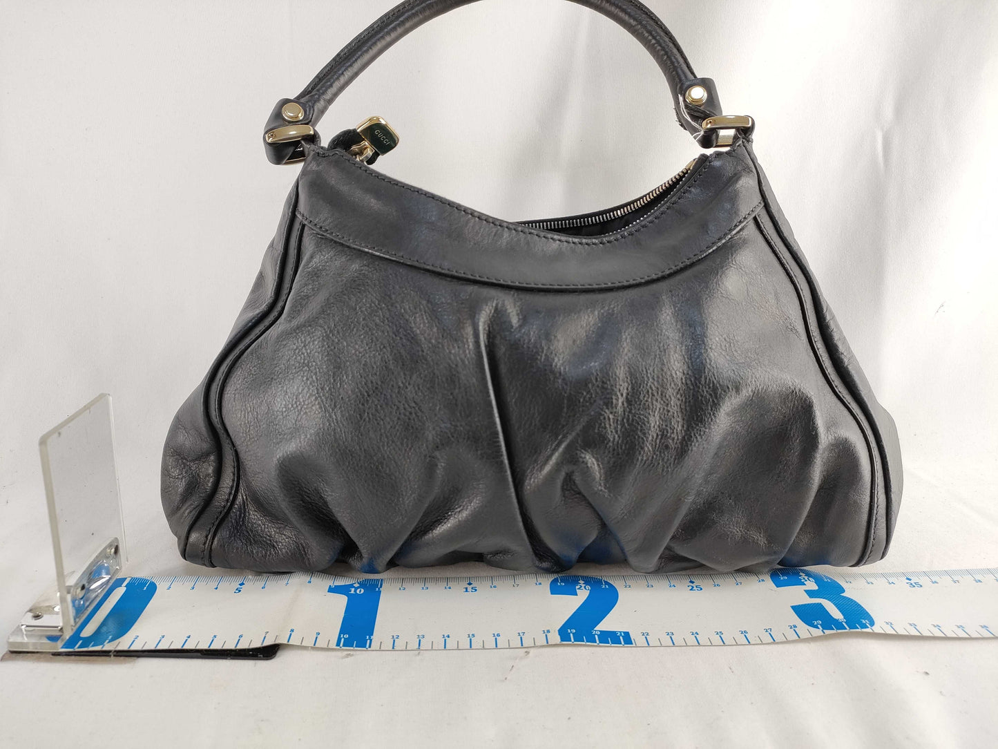 GUCCI One-Shoulder Black Leather Shoulder Bag