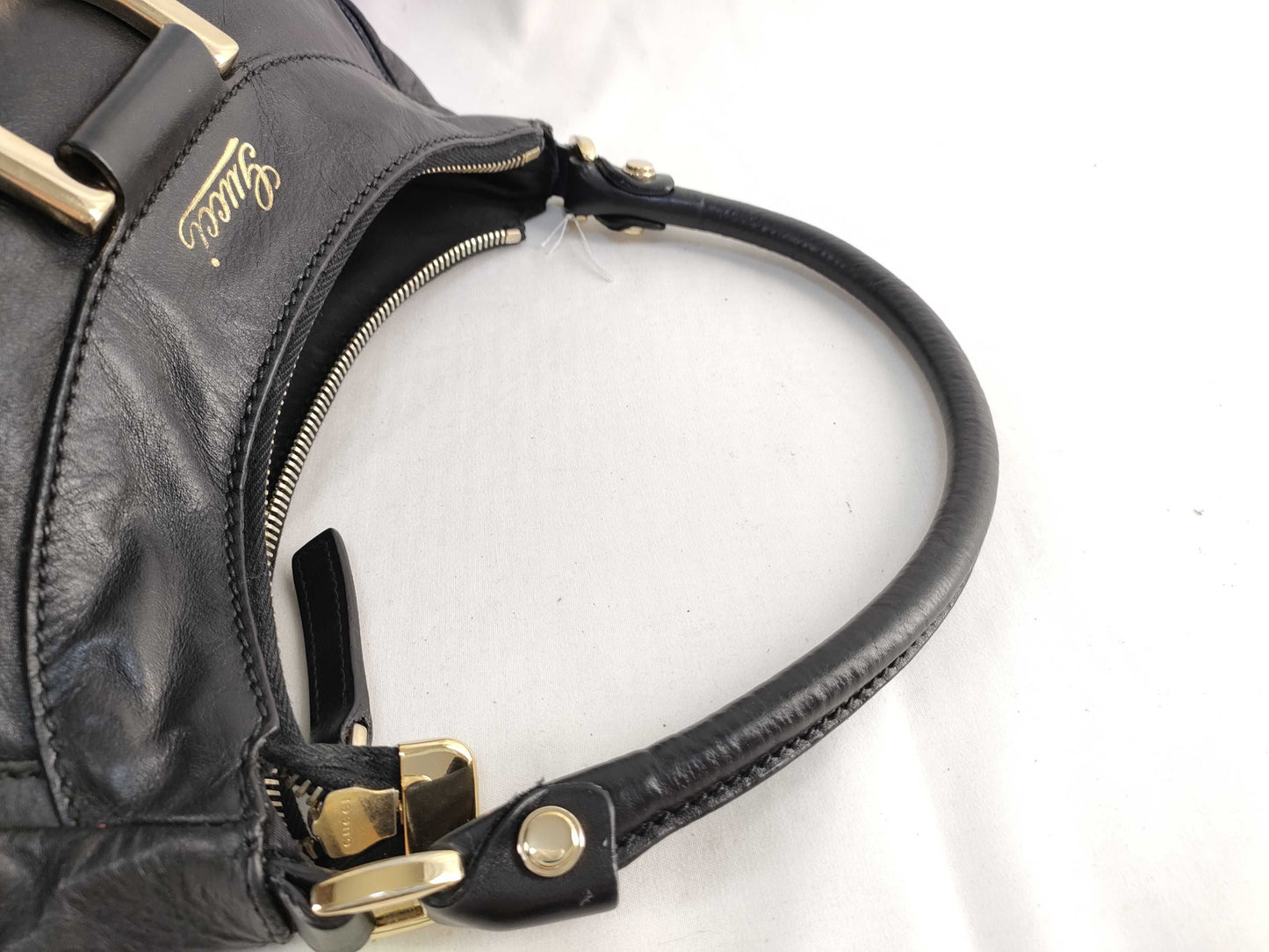 GUCCI One-Shoulder Black Leather Shoulder Bag