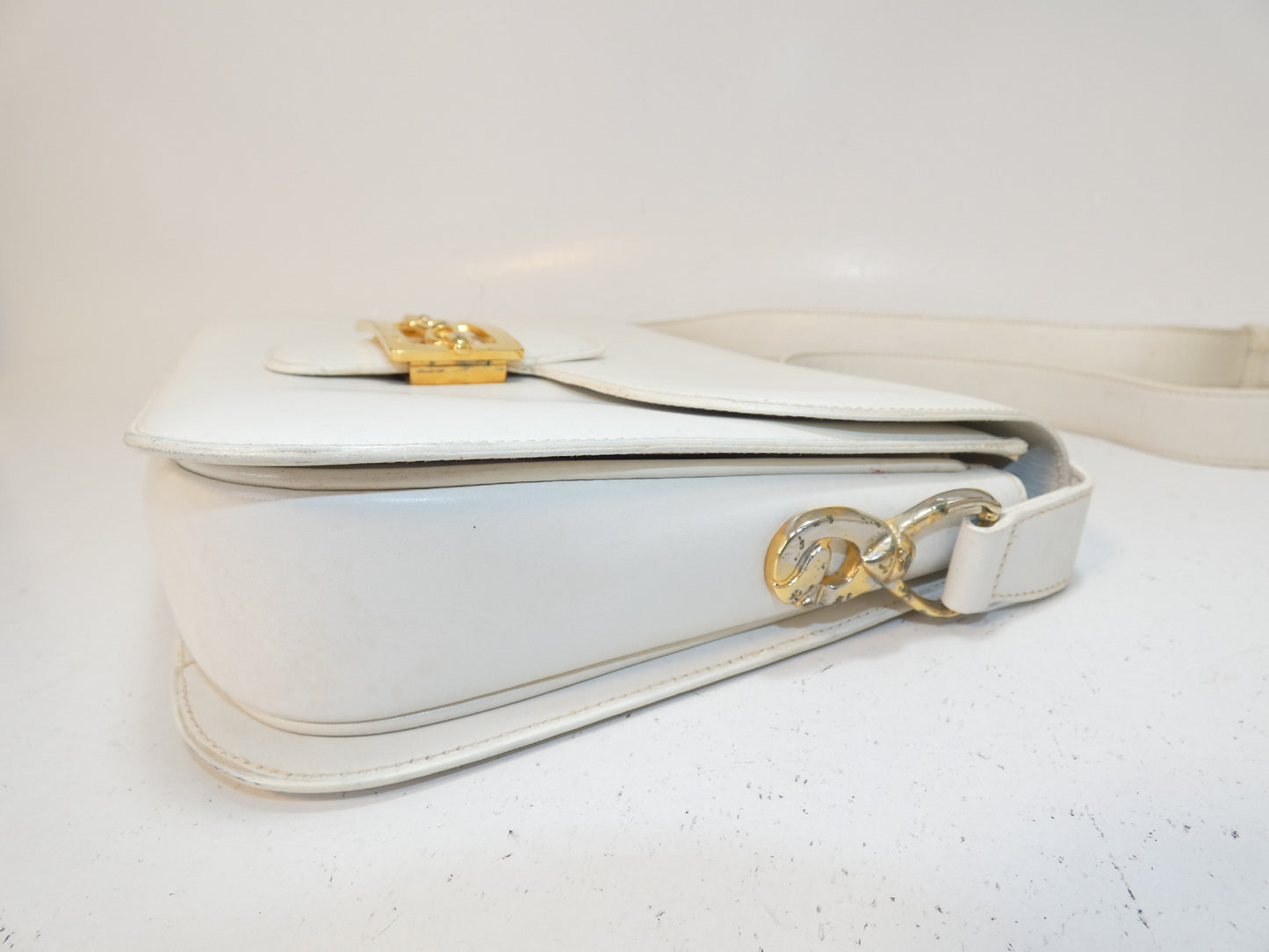CELINE Leather GP Hardware Shoulder Bag
