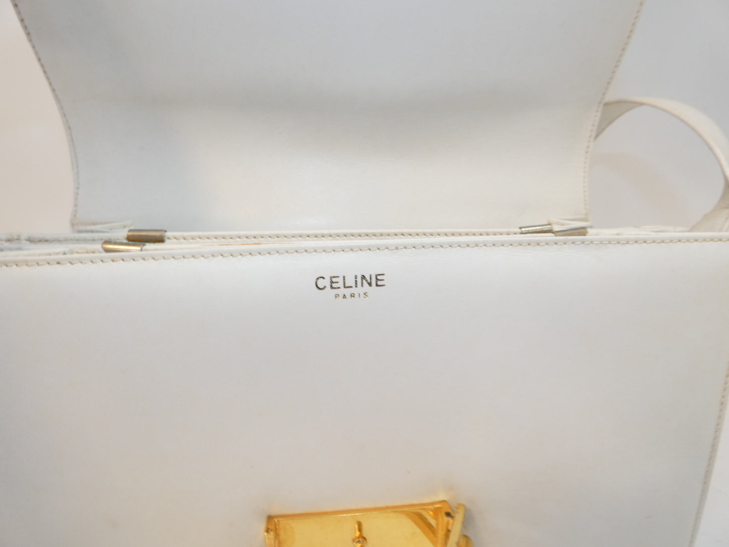 CELINE Leather GP Hardware Shoulder Bag