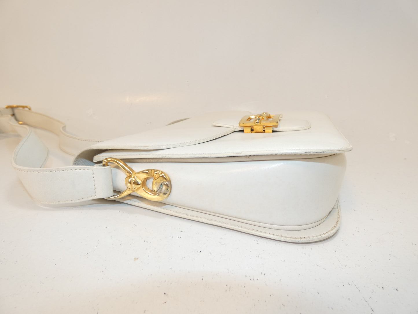 CELINE Leather GP Hardware Shoulder Bag
