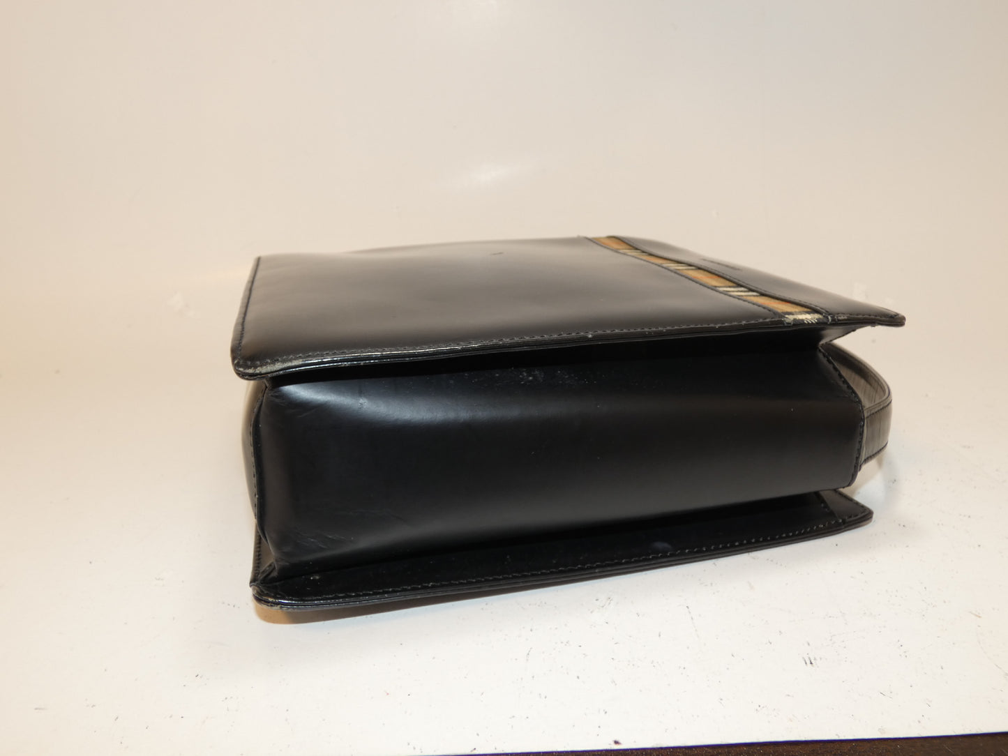 BURBERRY Leather Nova Check Black One-Hand One-Shoulder Shoulder Bag