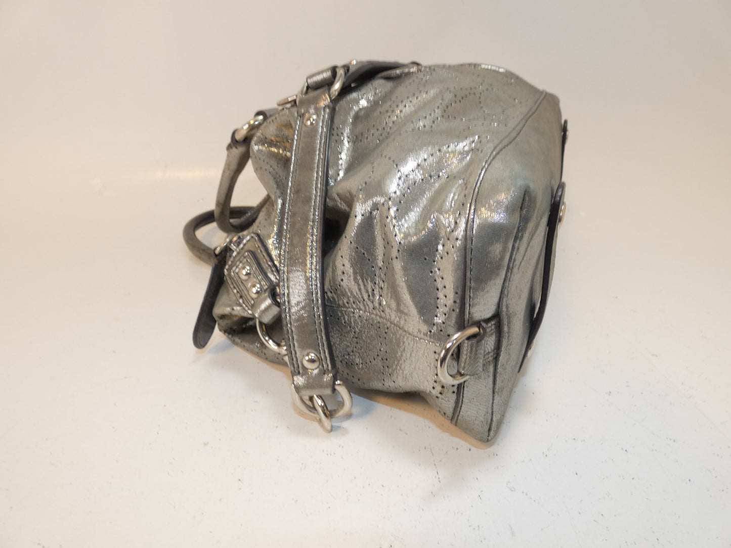 COACH 2-way Punched Glitter Silver Hand Shoulder Bag