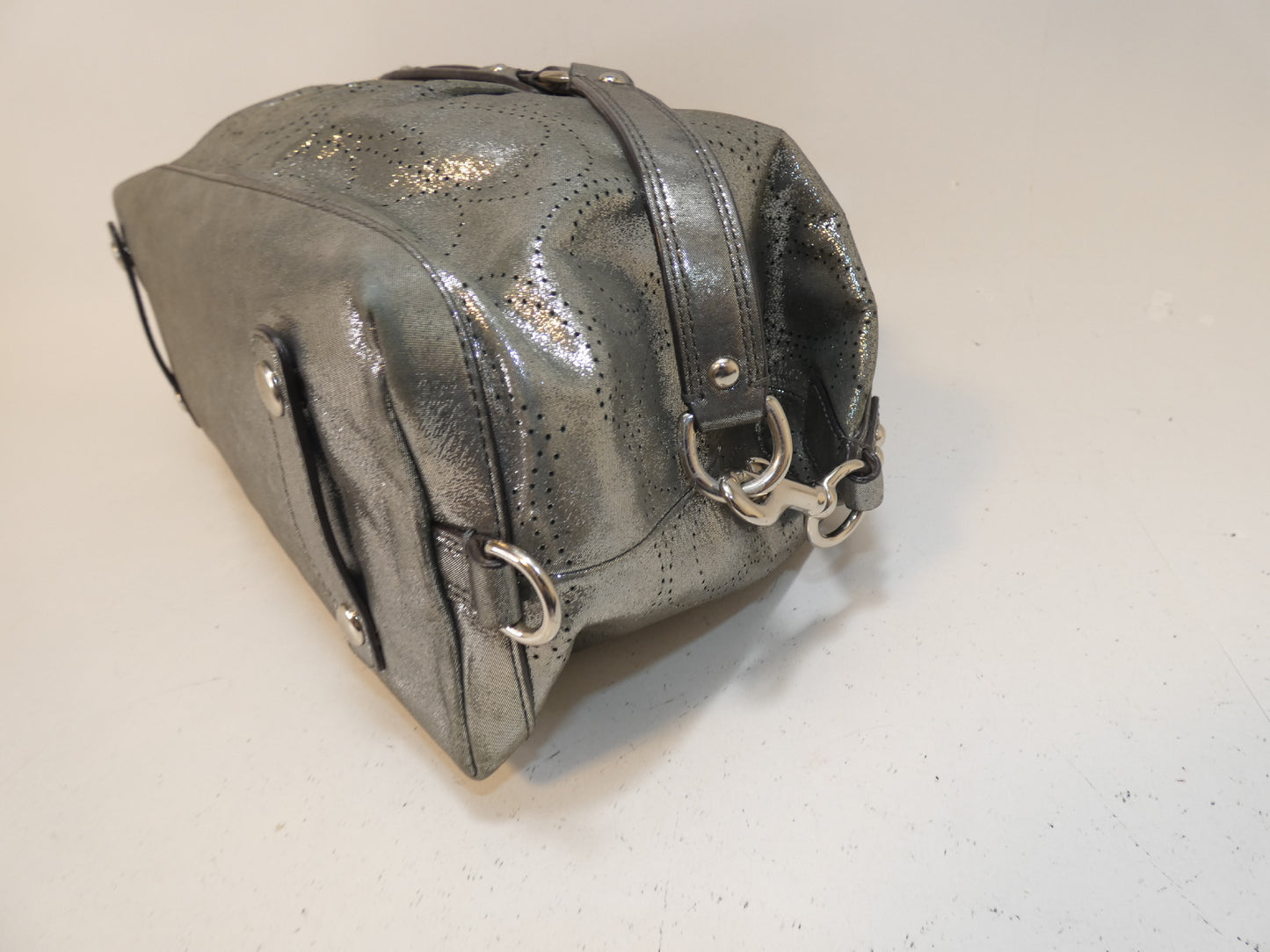 COACH 2-way Punched Glitter Silver Hand Shoulder Bag