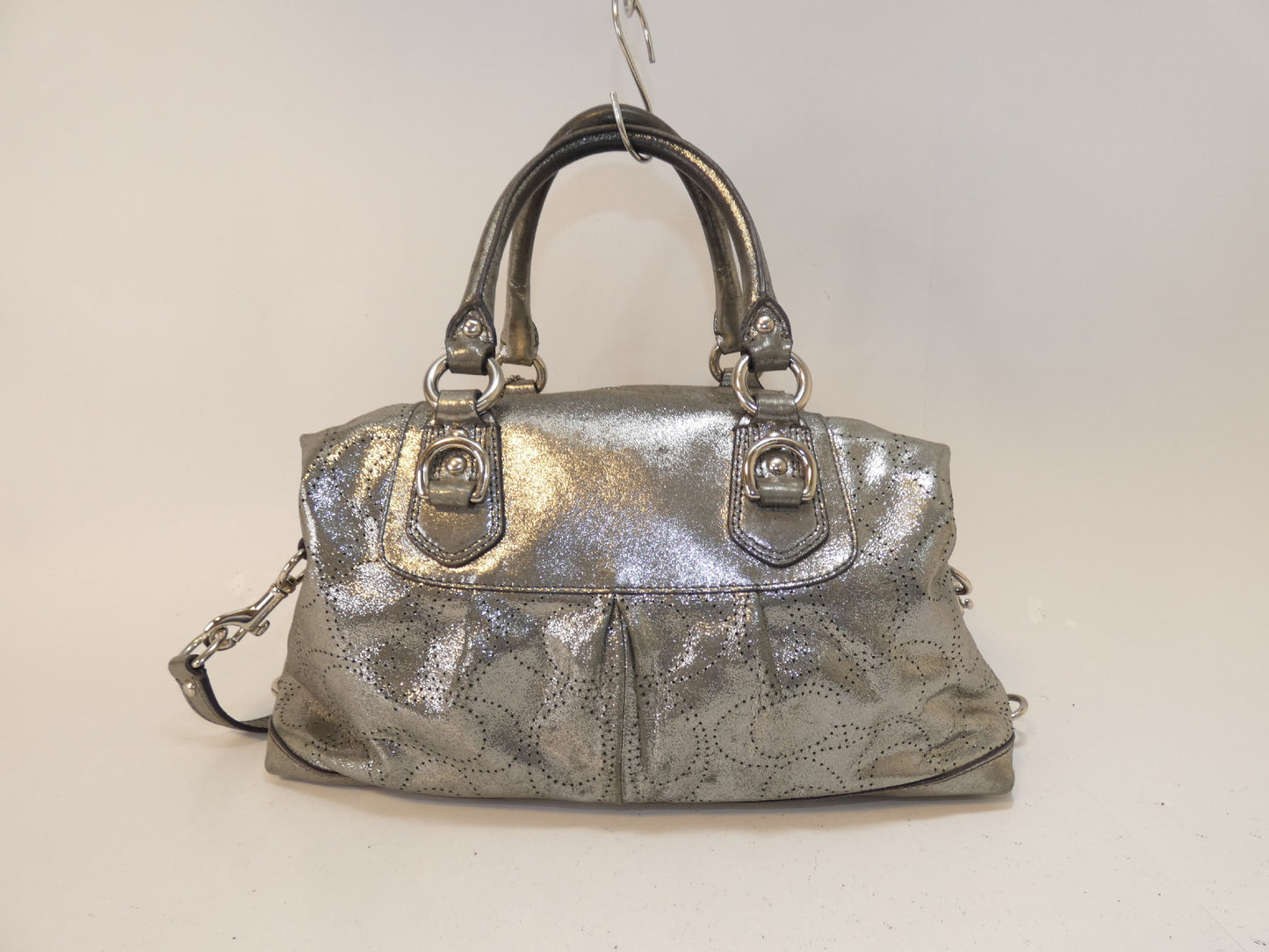 COACH 2-way Punched Glitter Silver Hand Shoulder Bag