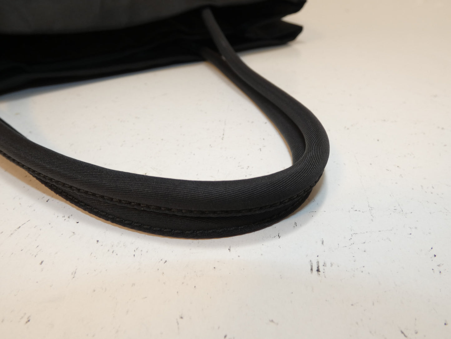 PRADA nylon black hand tote bag