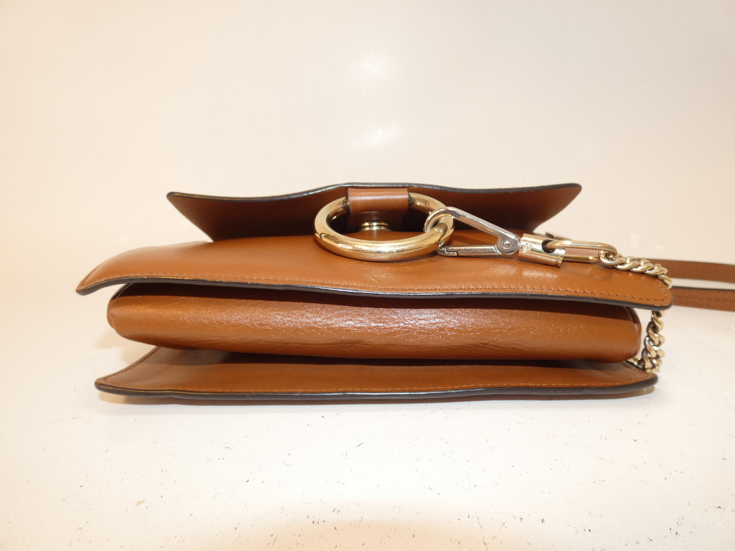 Chloe Faye Suede and Leather Brown Shoulder Bag