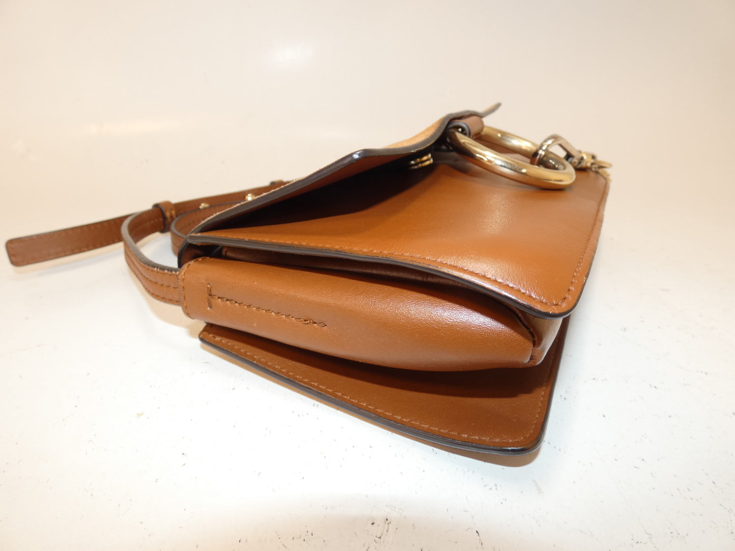Chloe Faye Suede and Leather Brown Shoulder Bag