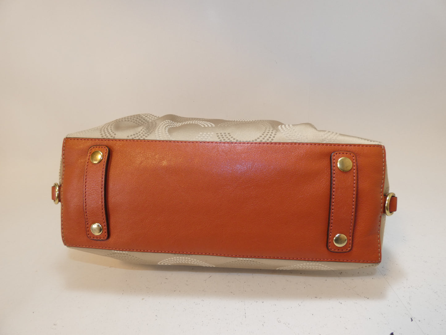COACH 2-way Signature Canvas and Leather Hand/Shoulder Tote Bag