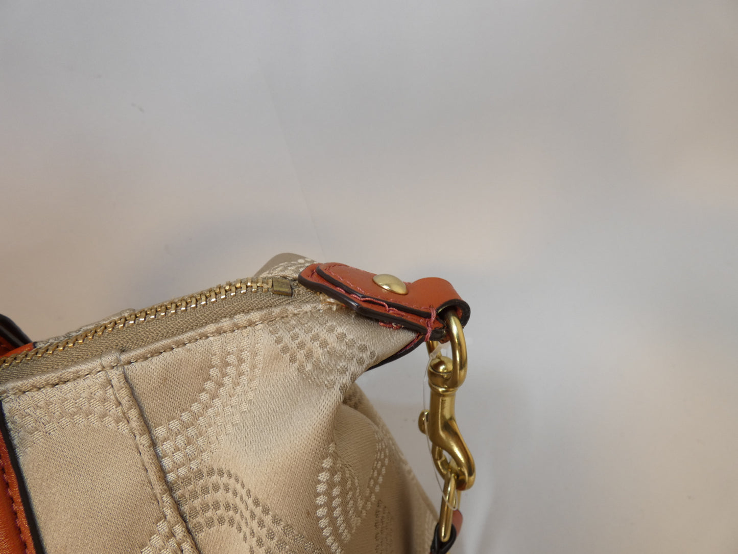 COACH 2-way Signature Canvas and Leather Hand/Shoulder Tote Bag