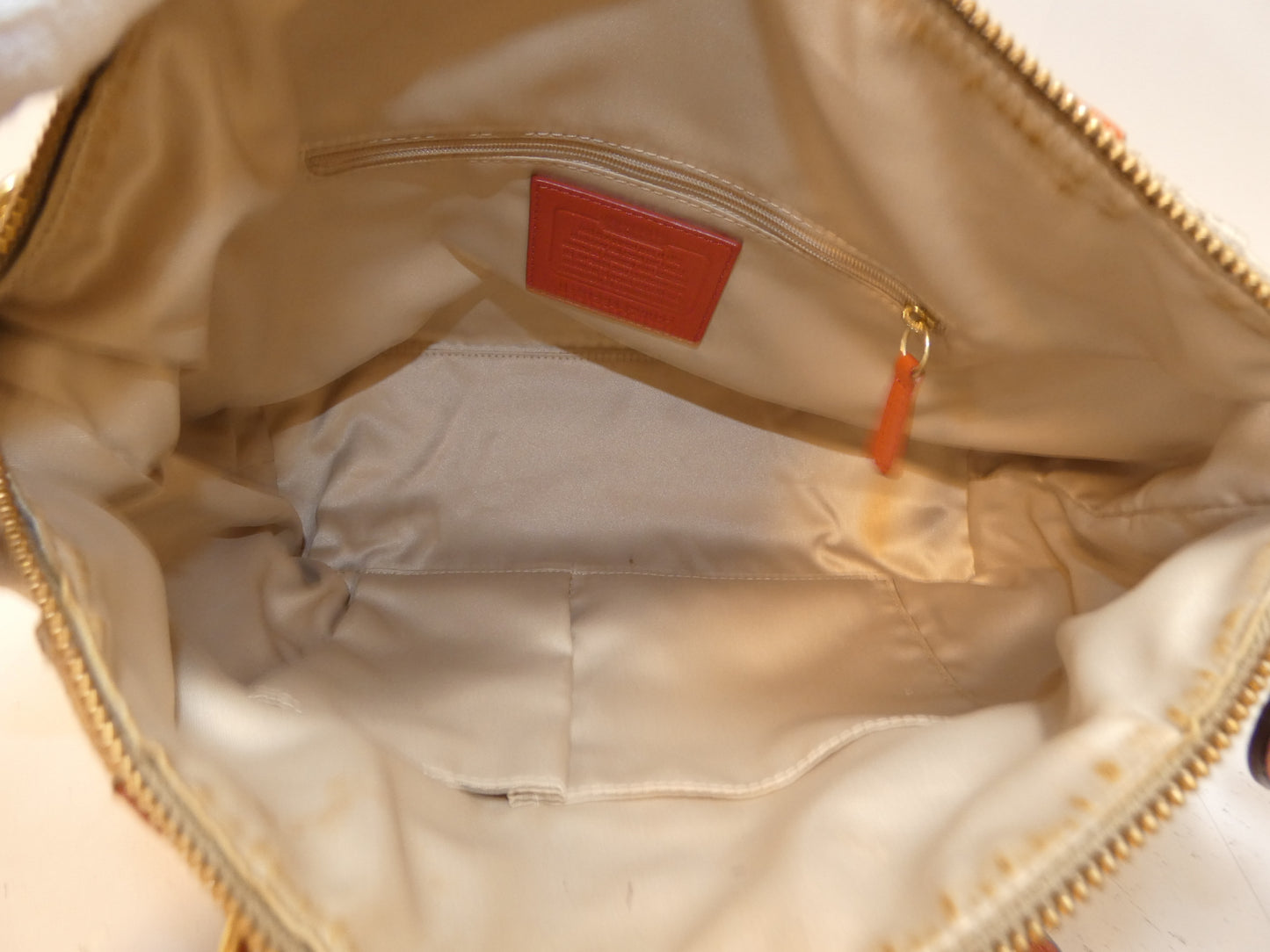 COACH 2-way Signature Canvas and Leather Hand/Shoulder Tote Bag