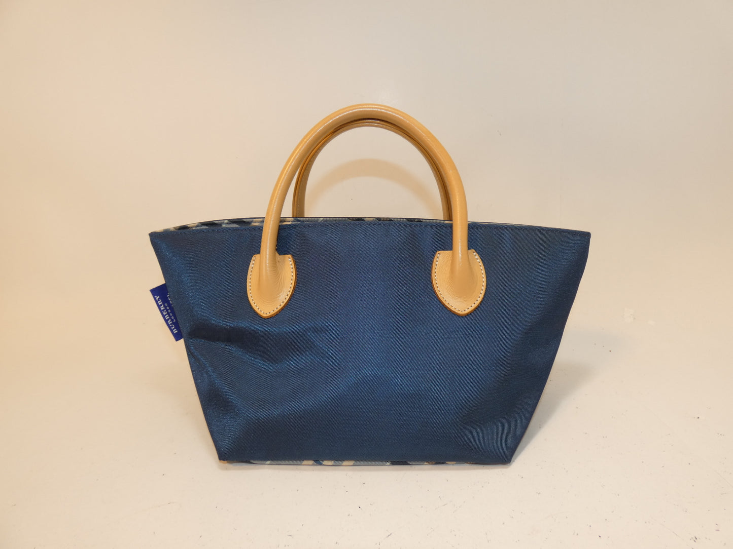 BURBERRY Nylon Nova Check Blue Handbag