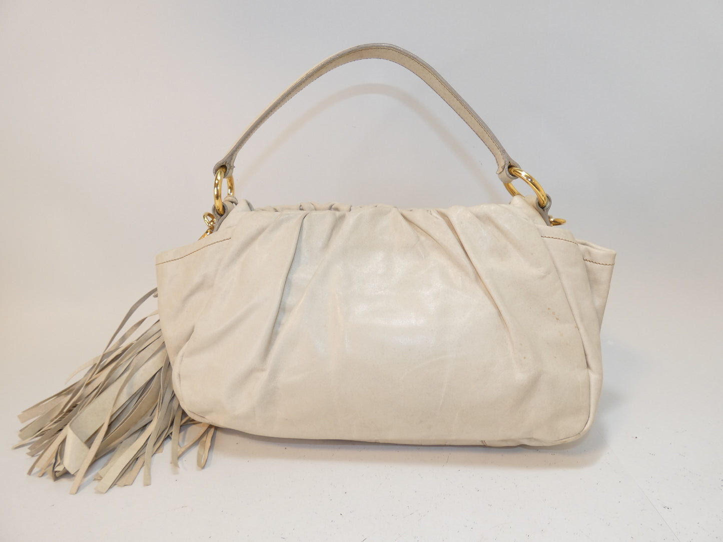 PRADA 2-way Leather Fringe Hand Shoulder Bag