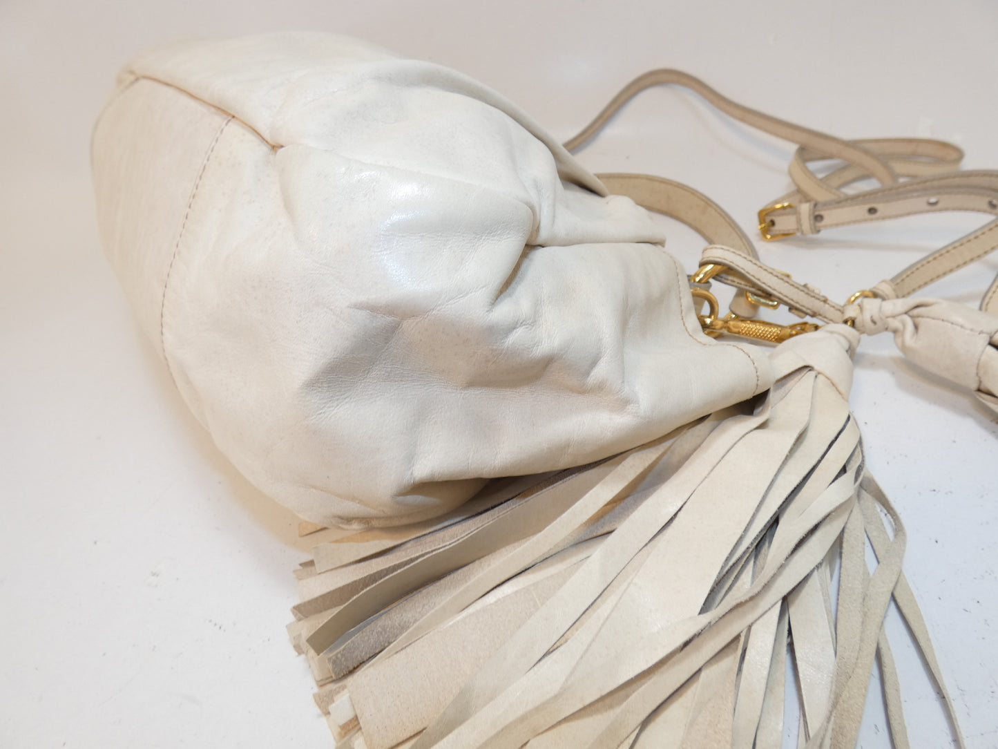 PRADA 2-way Leather Fringe Hand Shoulder Bag