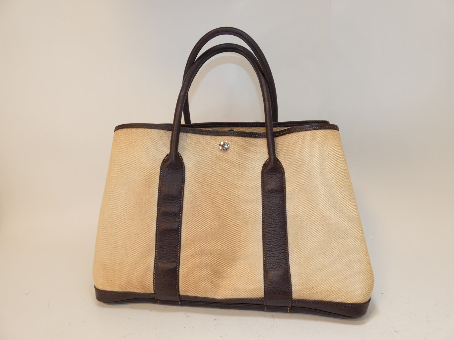 HERMES Garden Party Toile Tote Handbag