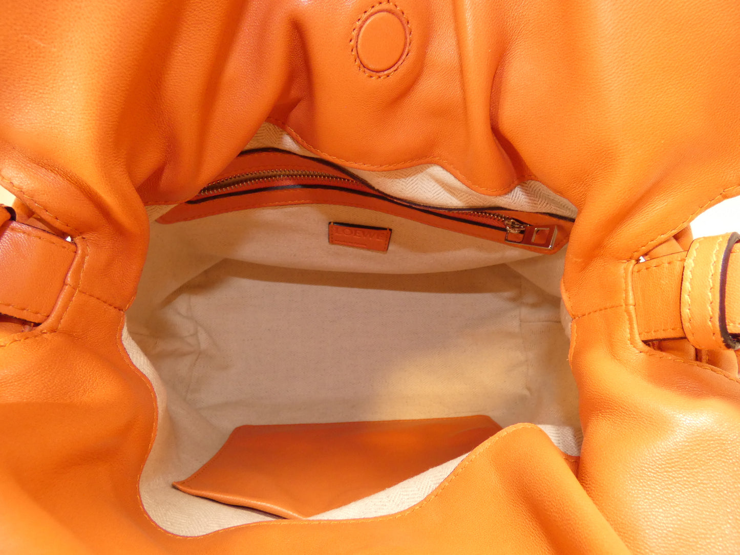 LOEWE Flamenco Leather Orange One-Hand One-Shoulder Shoulder Bag