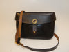 GUCCI All Leather Vintage Interlocking Dark Brown Shoulder Bag