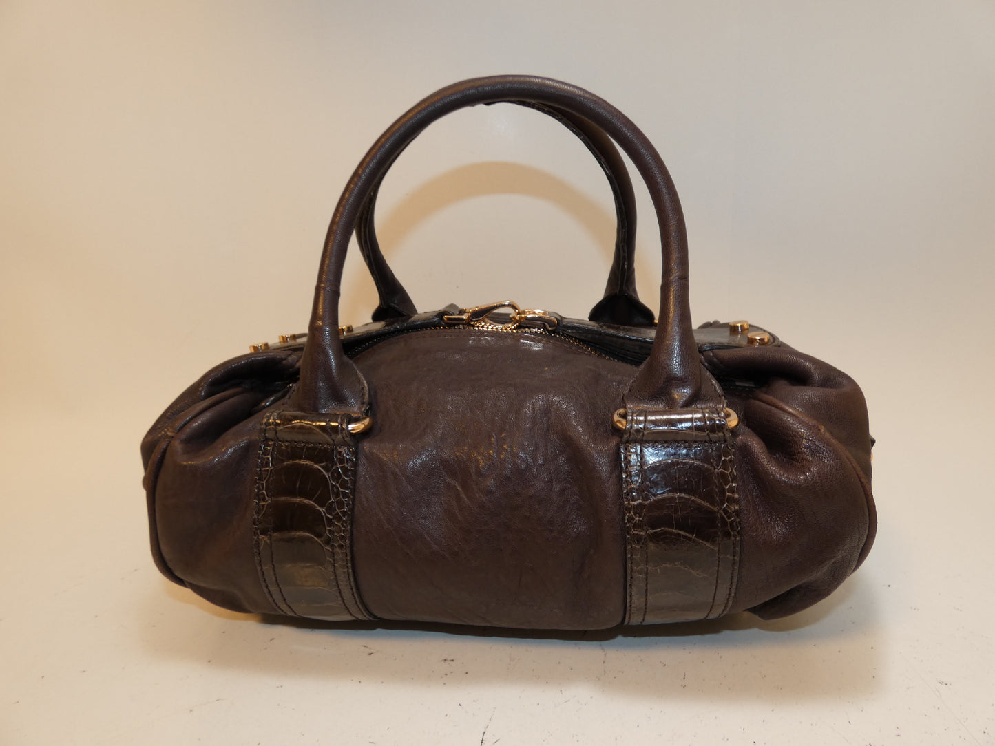 BALENCIAGA Leather 170936 Embossed Hand Boston Bag