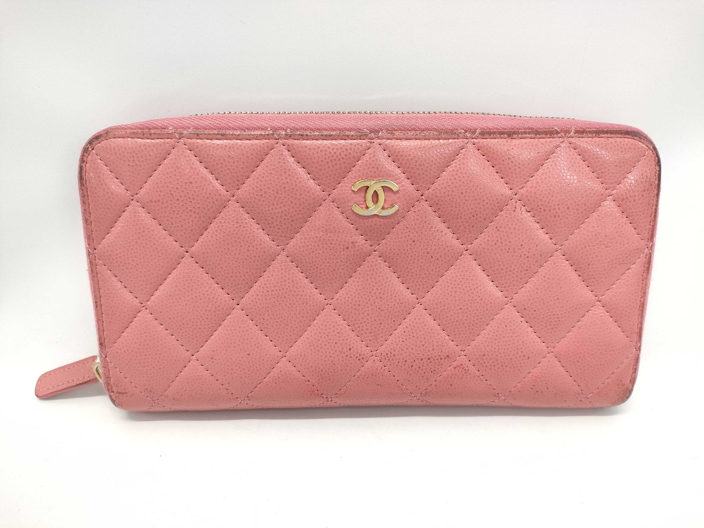 CHANEL Matelasse Long Wallet in Caviar Leather with Pink Gold Hardware, 28510975