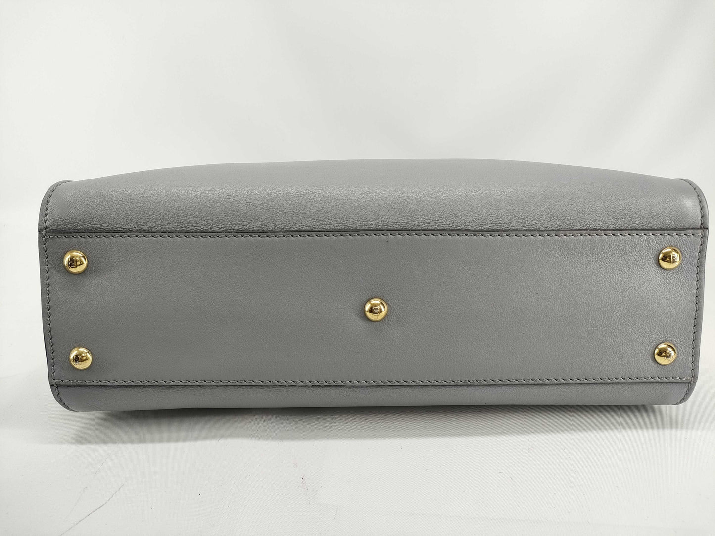 FENDI Peekaboo Regular Leather Blue-Gray 2-Way Handbag