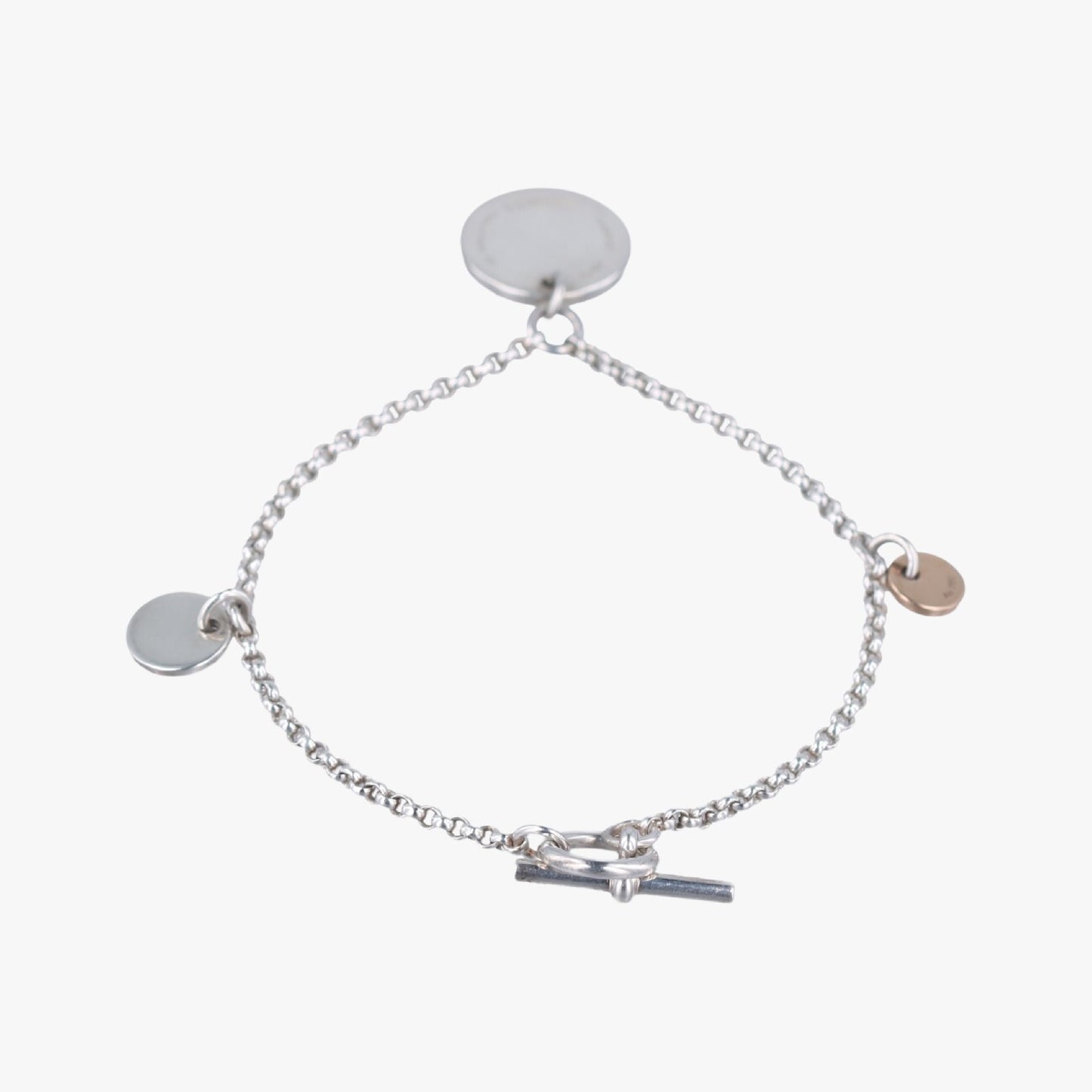 HERMES Ex Libris Gold x Silver AU750 x Ag92522C460515 Bracelet/Bangle