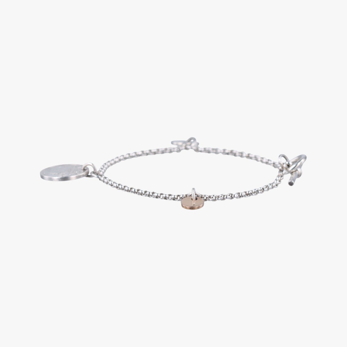 HERMES Ex Libris Gold x Silver AU750 x Ag92522C460515 Bracelet/Bangle