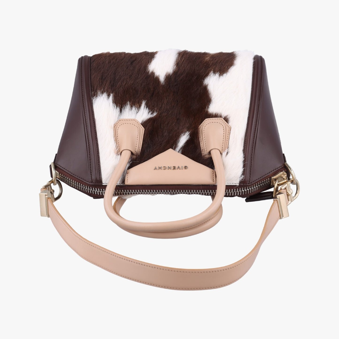 GIVENCHY Antigona Satchel in Cow Print Multicolored Leather and Rabbit Fur 3C1122 Shoulder Bag