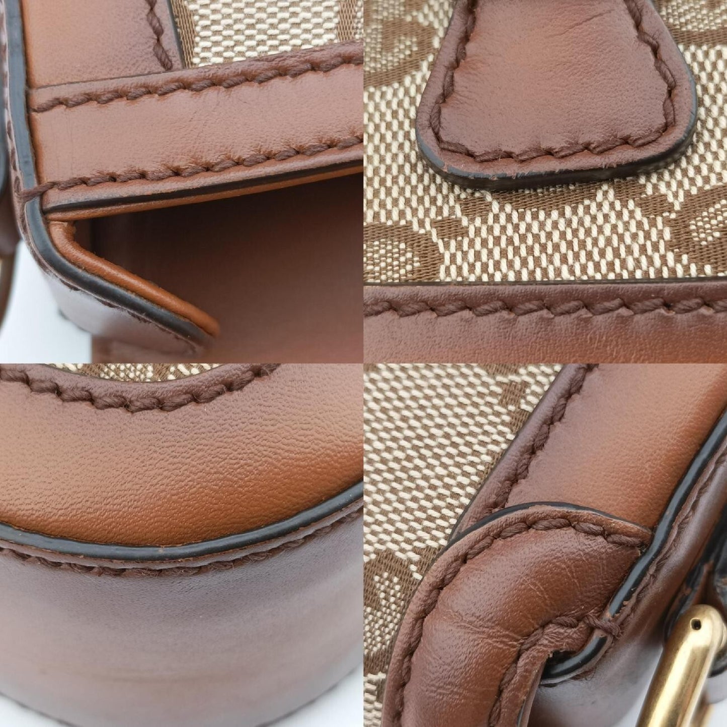 GUCCI Lady Web Brown Fabric Shoulder Bag 384821G019200530
