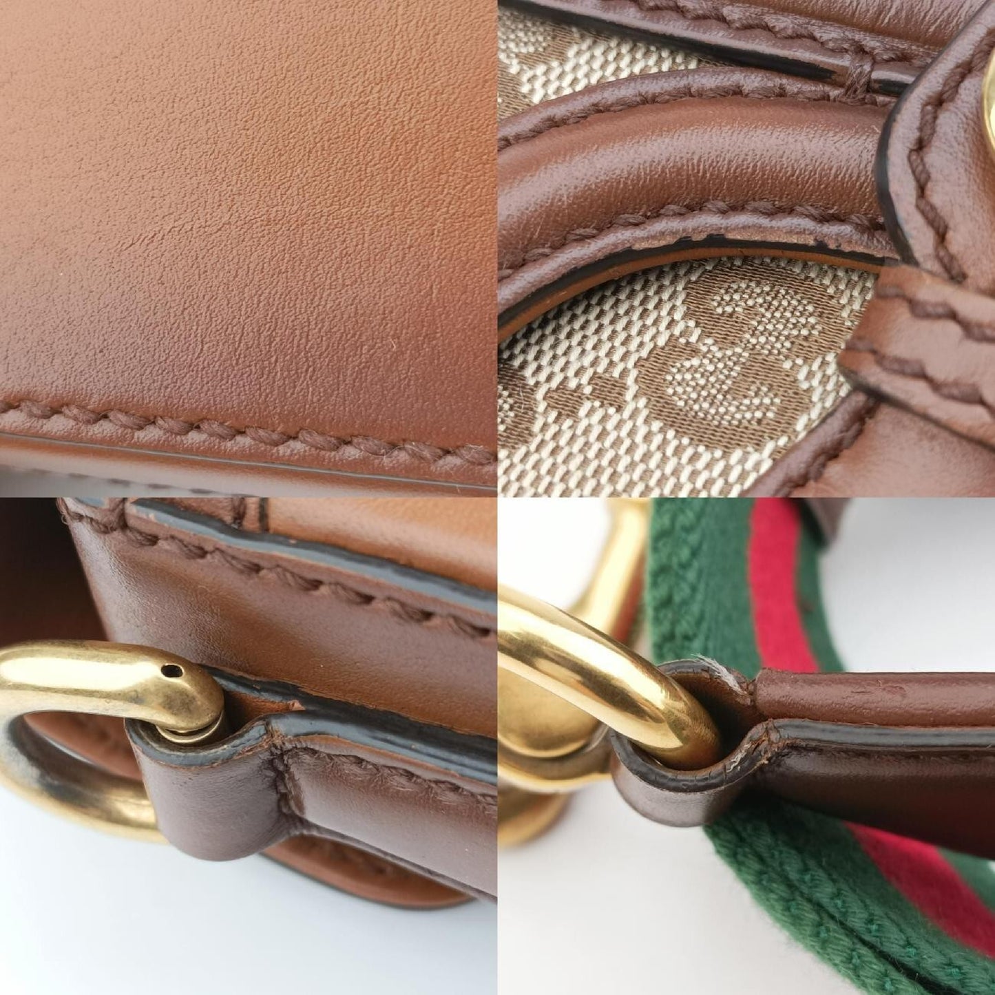 GUCCI Lady Web Brown Fabric Shoulder Bag 384821G019200530