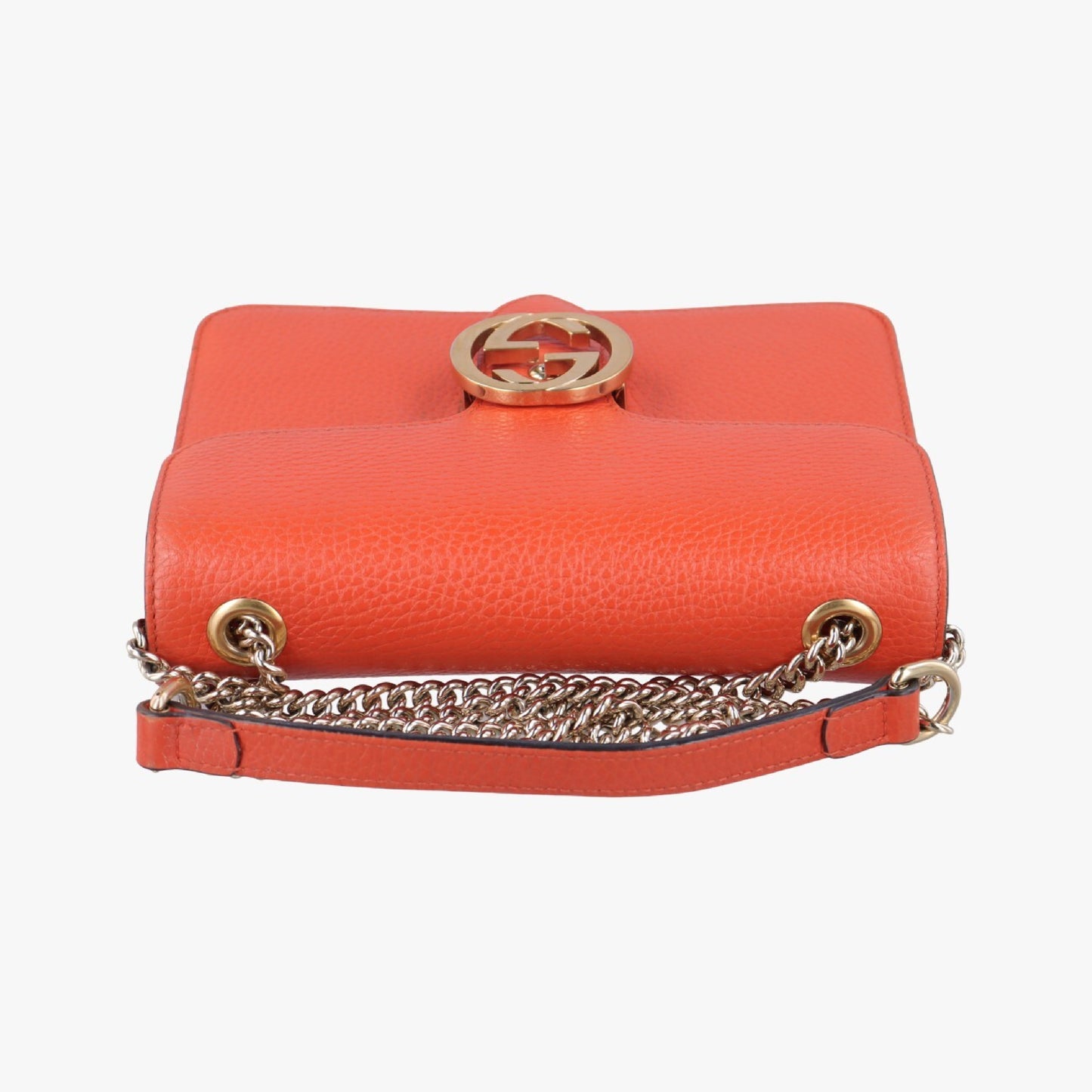 GUCCI Interlocking G Orange Leather Shoulder Bag 510304I027085042
