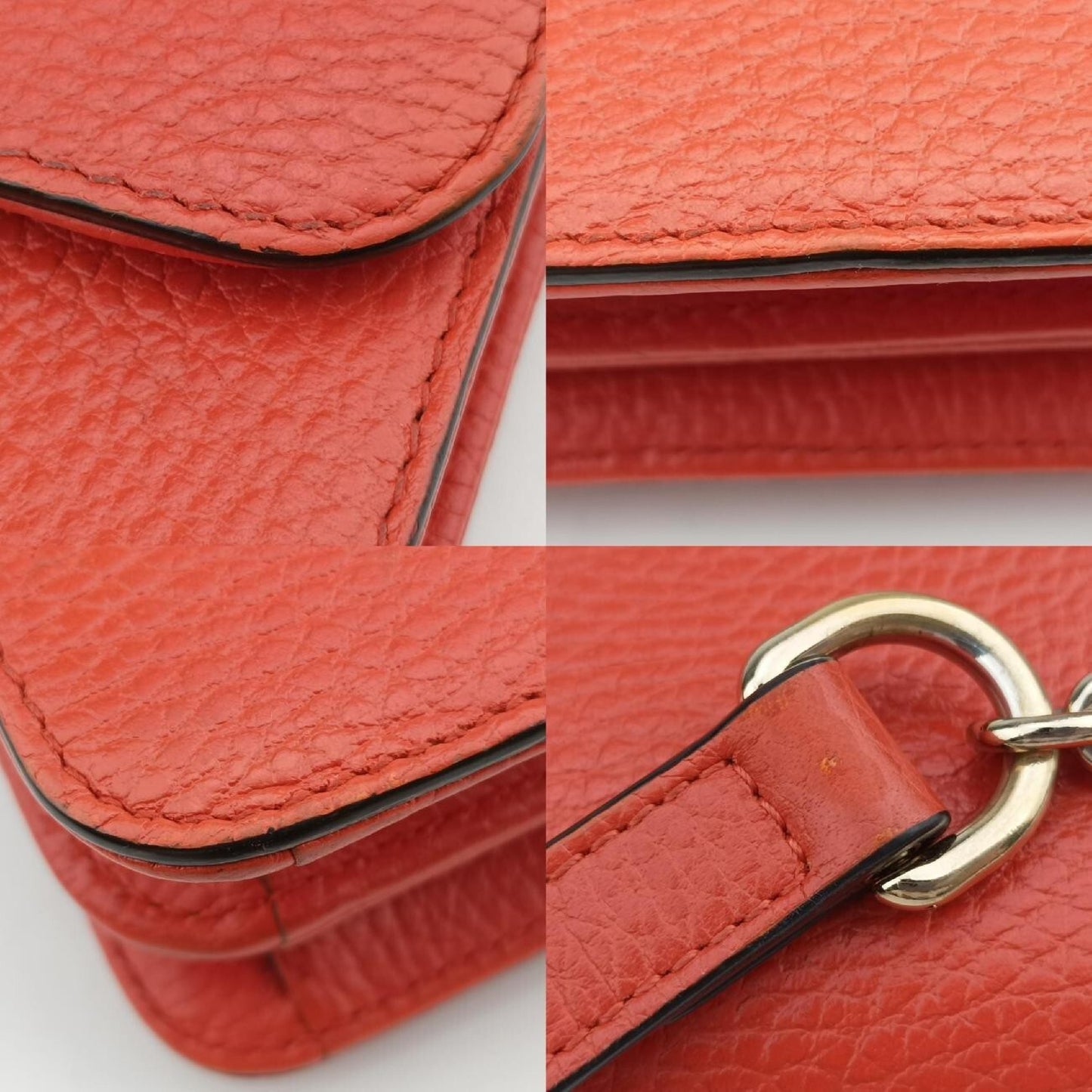 GUCCI Interlocking G Orange Leather Shoulder Bag 510304I027085042