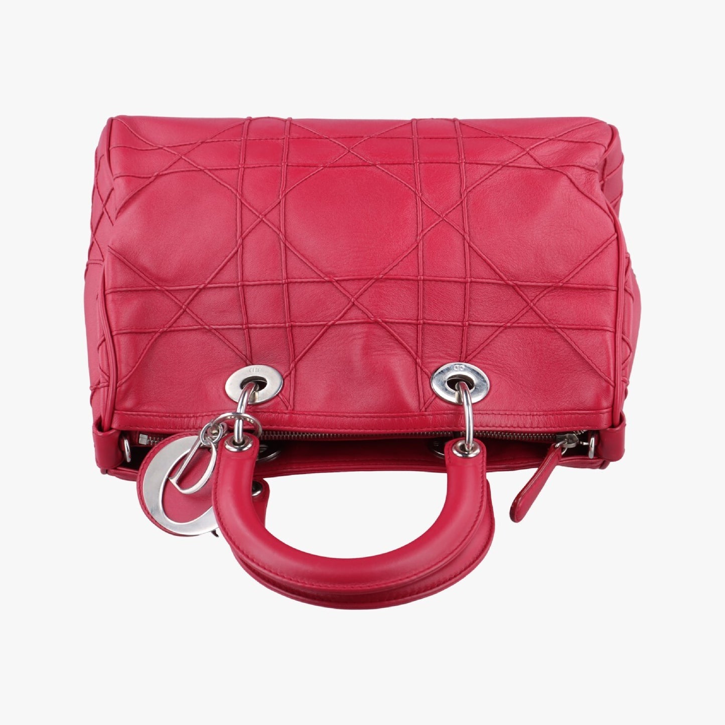 Dior Granville Rose Red Leather 09-BO-0172 Shoulder Bag