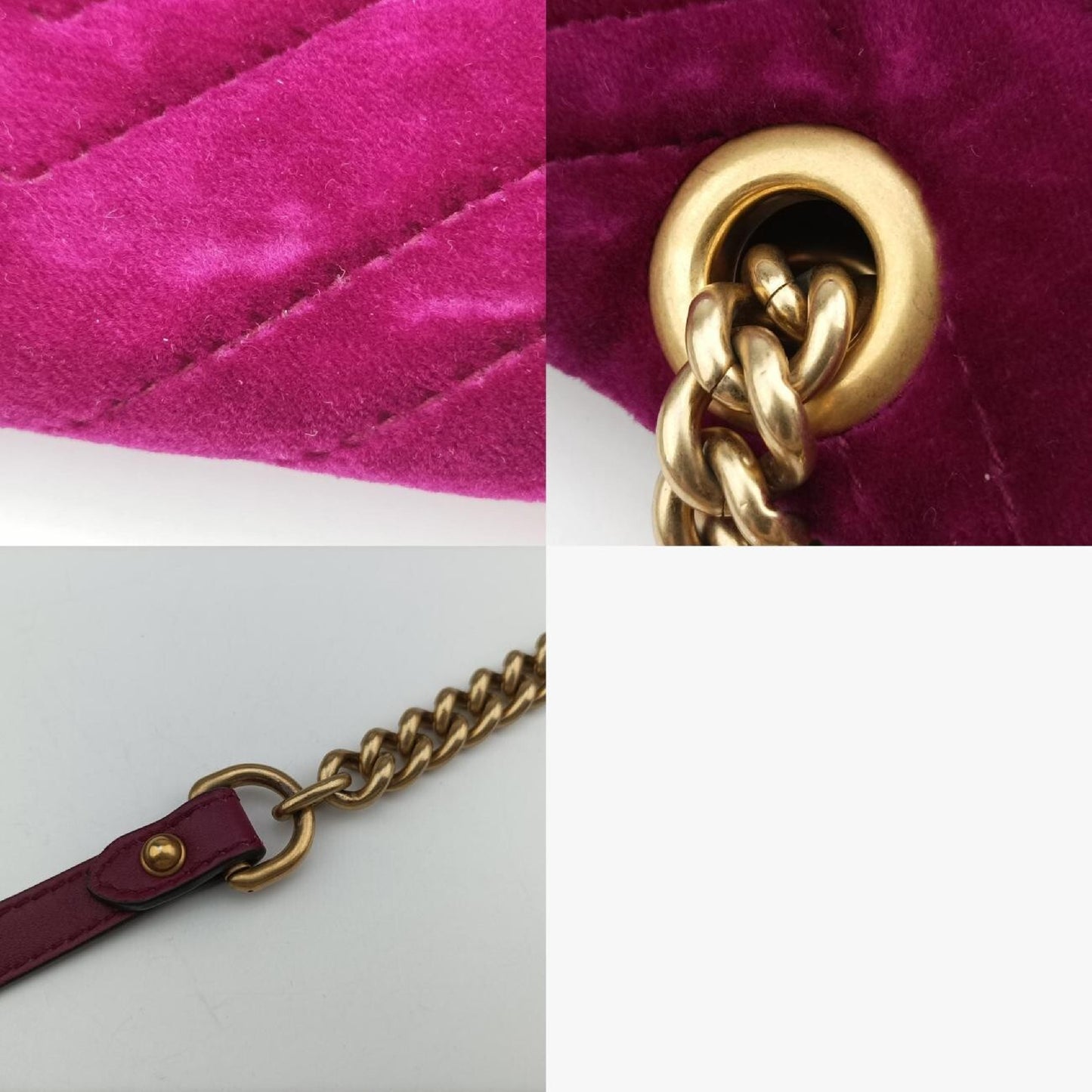 GUCCI GG Marmont Purple Velvet Shoulder Bag 446744I024317238