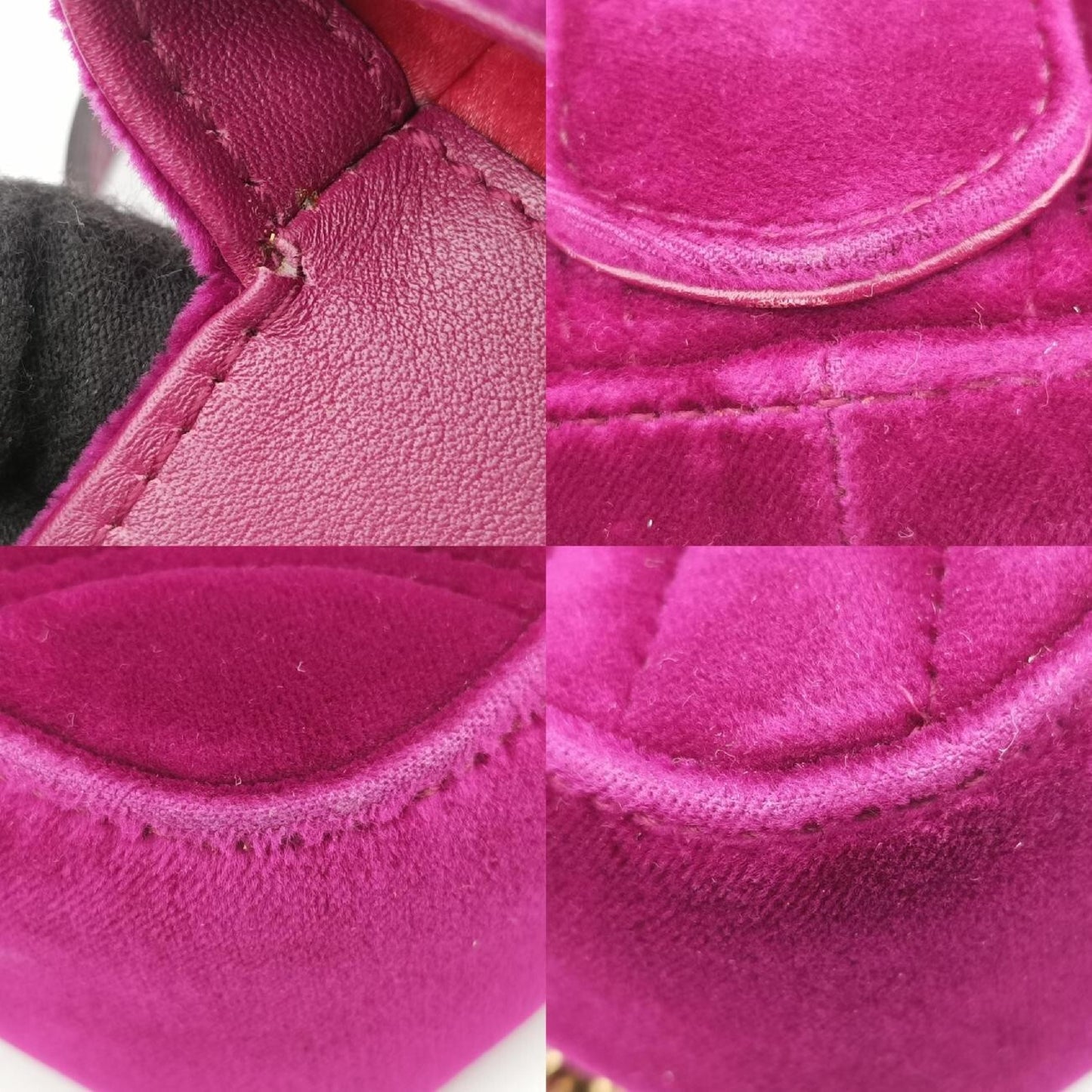 GUCCI GG Marmont Purple Velvet Shoulder Bag 446744I024317238