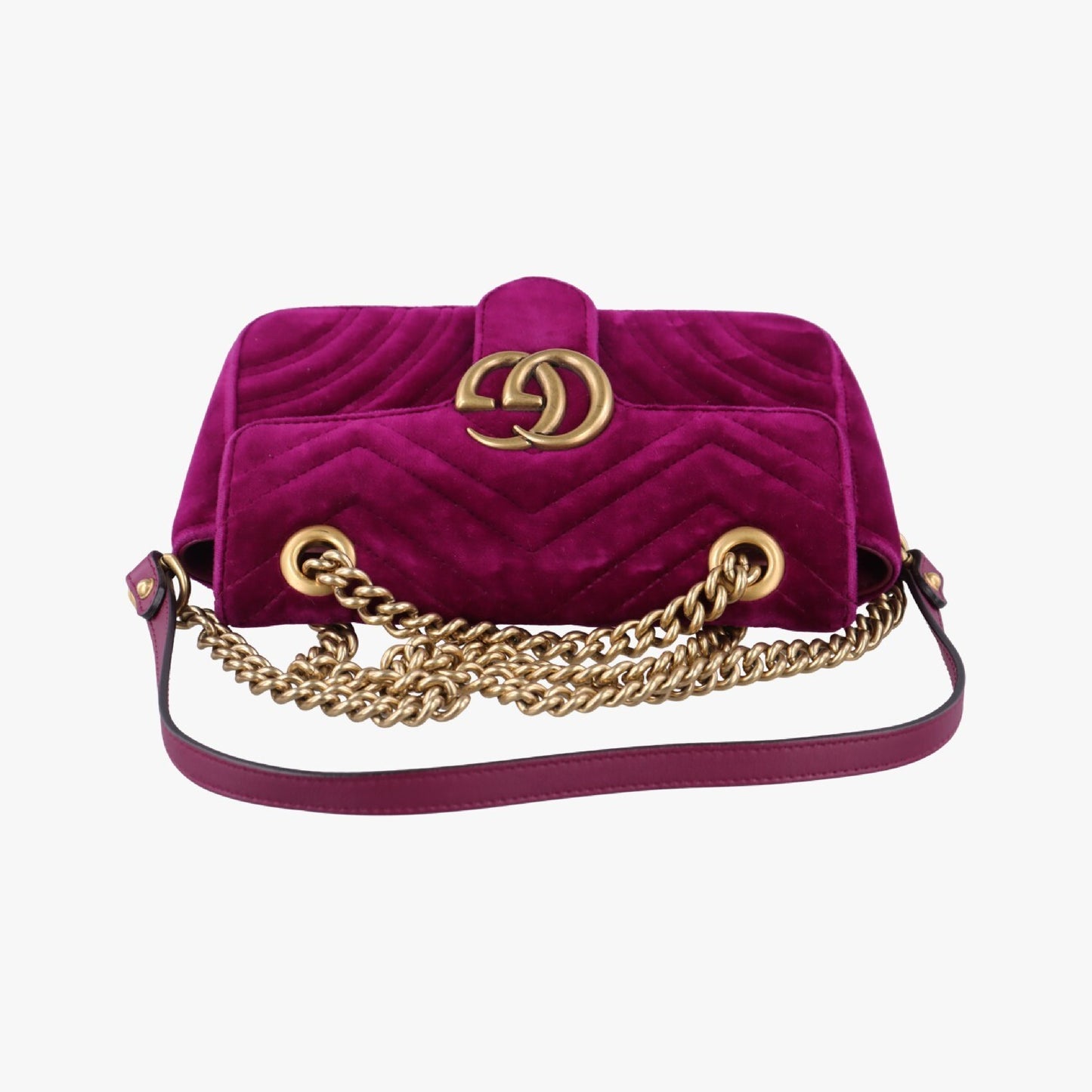 GUCCI GG Marmont Purple Velvet Shoulder Bag 446744I024317238