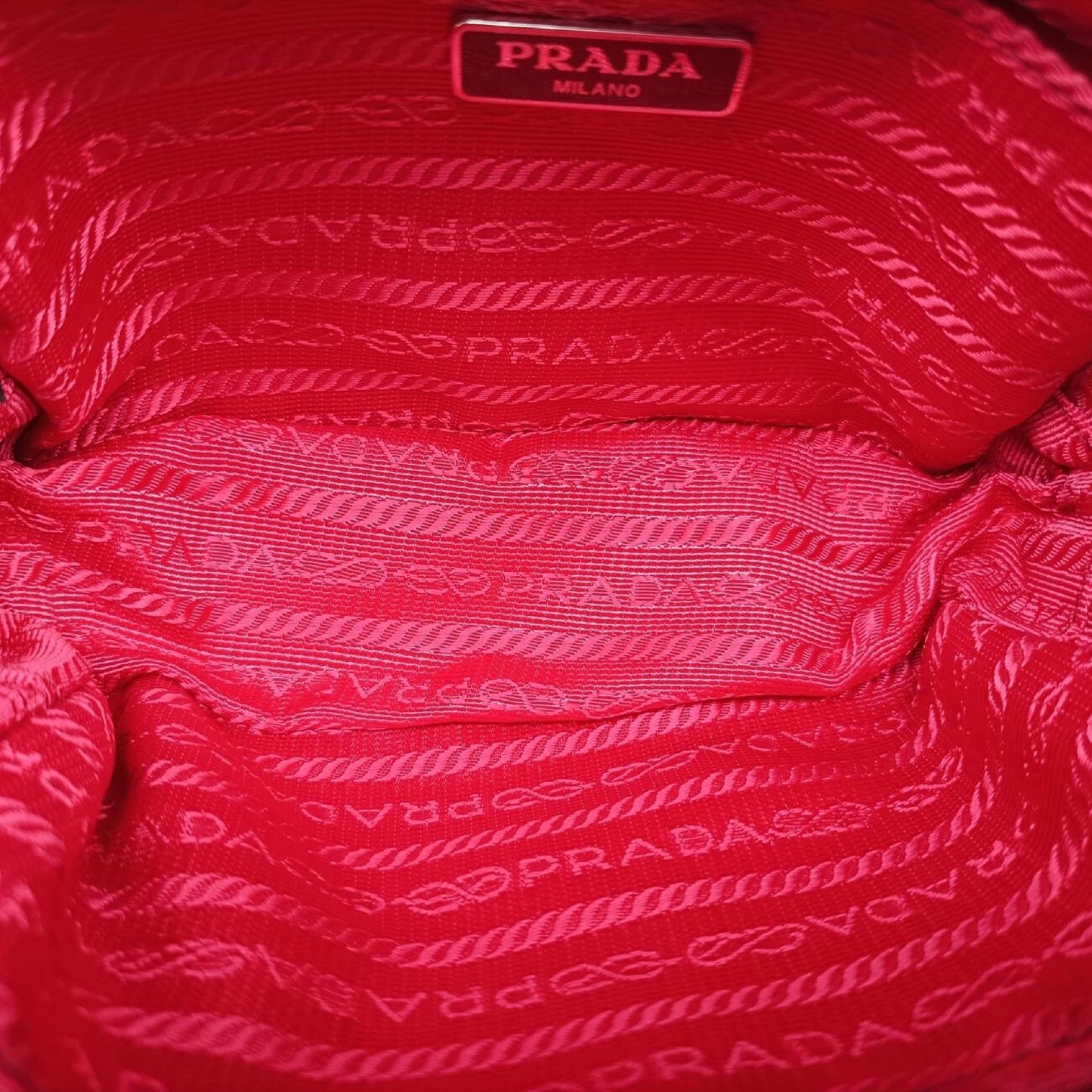 PRADA Gathered Mini Red Leather Shoulder Bag 1BH11253