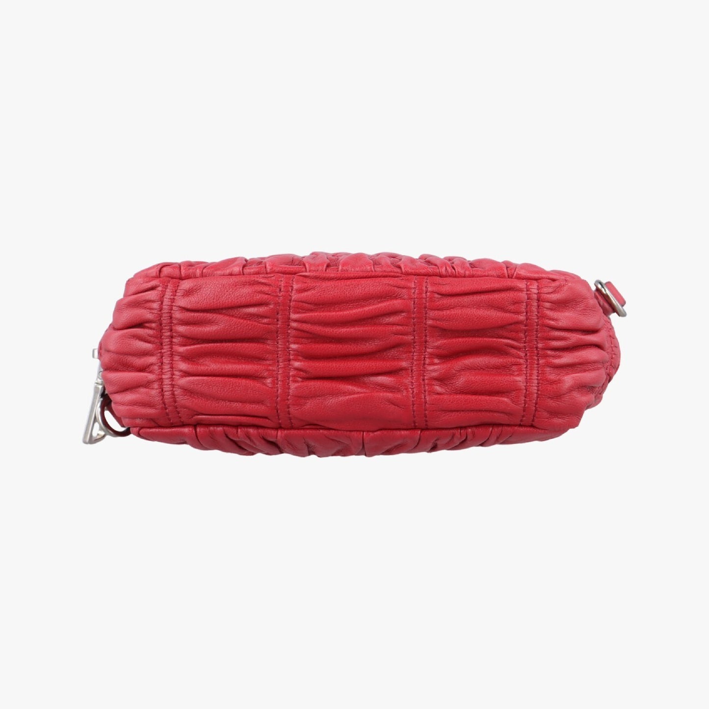 PRADA Gathered Mini Red Leather Shoulder Bag 1BH11253